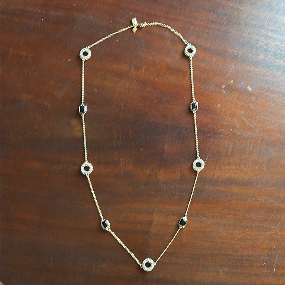 Gold and Black Kate Spade Necklace with Symmetrical Design
